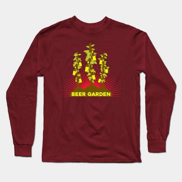 Beer Garden Long Sleeve T-Shirt by mcillustrator